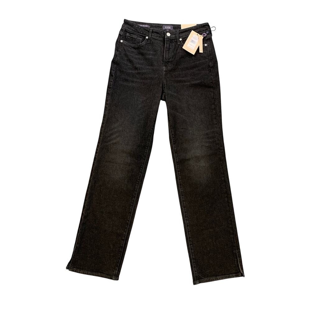 NYDJ Jeans Women 4 Denim Bailey Relaxed Straight Liftxtuck High Rise Slit Pocket